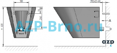 Биде из нержавеющей стали AUB 01 AZP Brno Чехия (фото, схема) Биде из нержавеющей стали AUB 01 AZP Brno Чехия (фото, схема)